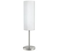 Lampada Da Tavolo Contemporanea Troy 3 Acciaio Nichel Satinato 1 Luce E27
