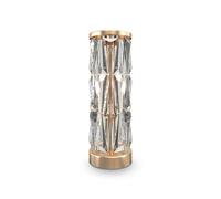 Lampada da Tavolo Cristallo Metallo H. : 58 CM Ø 20 CM 2x E14 On Oro Art. Deco