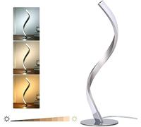 Lampada da tavolo da comodino touch control, dimmerabile, moderna lampada da tavolo ad arco per comodino a spirale in argento per camera da letto, soggiorno, salotto e camera degli ospiti
