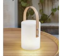 Lampada da tavolo da esterno a LED ricaricabile Lindby Juria, bianca, CCT, IP44 LINDBY