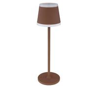 Lampada da tavolo da esterno bianco LED touch dimmer batteria ricaricabile luce da giardino dimmerabile USB, ruggine, metallo acrilico, 1x LED bianco caldo, DxH 11x38,5 cm