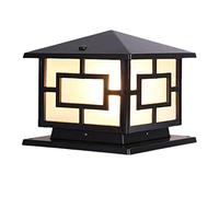 Lampada da Tavolo da Esterno Vintage Tradizionale a Colonna, per Piscina, terrazza, cancello, Villa, palo di Recinzione, Lanterna, Impermeabile, IP44, Paralume in Vetro E27, Stile Europeo vittori