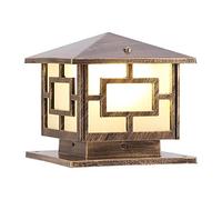 Lampada da Tavolo da Esterno Vintage Tradizionale a Colonna, per Piscina, terrazza, cancello, Villa, palo di Recinzione, Lanterna, Impermeabile, IP44, Paralume in Vetro E27, Stile Europeo vittori