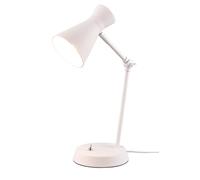 Lampada da Tavolo da Interno Attacco E27 in Metallo Bianco Opaco