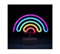 LAMPADA DA TAVOLO DAM ELECTRONICS DMAN0113C91V03 - design arcobaleno al neon, alimentazione USB o batterie
