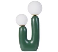 Lampada da tavolo decorativa in stile retrò 2 paralumi a globo U Base verde Tulu