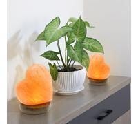 Lampada da Tavolo Decorativa Luce Cristallo di Sale USB Lato Cuore 2er Set