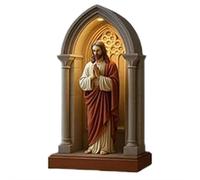 Lampada da tavolo devozionale a LED della Vergine Maria, elegante statua della Vergine Maria sacra, luce notturna, fatta a mano, lampada da tavolo cattolica decorativa, morbida protezione per gli