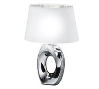 Lampada da tavolo di design per la lettura della camera da letto bianco-argento con lampadina LED inclusa