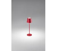 Lampada da tavolo DIVA LED 2W 190LM 3000K ricaricabile a batterie in alluminio rosso testina touch dimmerabile