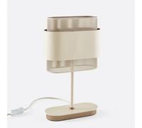 Lampada da tavolo doppia in ferro, Leila Beige TU