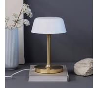 Lampada da tavolo Dyberg Larsen Valencia, bianco/ottone, altezza 30 cm Dyberg Larsen