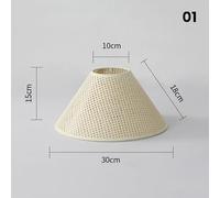 Lampada da tavolo E27, paralume in tessuto di lino, conchiglia, stile giapponese Zen, rattan intrecciato a mano, paralume for lampada da comodino, stile Wabi-Sabi.(1)