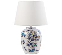 Beliani Lampada da tavolo elegante con base in porcellana bianco e blu
