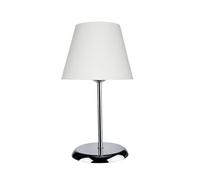 Lampada da tavolo Elva in metallo e paralume tessuto