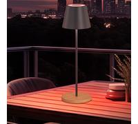 Lampada da Tavolo Esterni a Batteria Touch Dimmer Giardino Grigio RGB LED 38 CM [EEK: Inaditato]