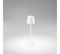 Lampada Da Tavolo Esterno Diva Contemporanea Alluminio Bianco Led Luce Calda
