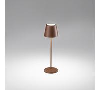 Lampada Da Tavolo Esterno Diva Contemporanea Alluminio Corten Led Luce Calda