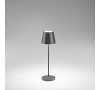 Lampada Da Tavolo Esterno Diva Contemporanea Alluminio Grigio Led Luce Calda