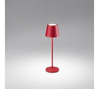 Lampada Da Tavolo Esterno Diva Contemporanea Alluminio Rosso Led Luce Calda