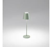 Lampada Da Tavolo Esterno Diva Contemporanea Alluminio Salvia Led Luce Calda