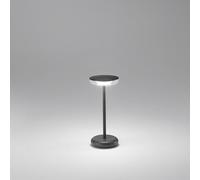 Lampada Da Tavolo Esterno Soap Moderna Metallo Girigo Scuro Led Luce Calda