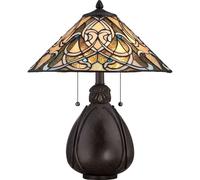 Lampada da Tavolo Eterno 5 Bronzo Buntglas H:50cm Tiffany Salotto Camera Letto