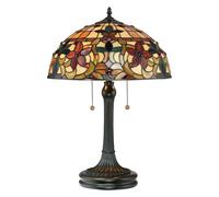 Lampada da Tavolo Farfalla 6 Bronzo H:58cm 2xE27 Tiffany Salotto Comodino