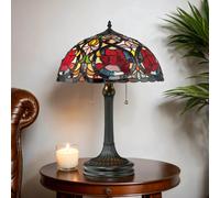 Lampada da Tavolo Farfalla 8 Buntglas Ø41cm 58cm Tiffany Salotto Luce Pavimento