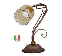 Lampada da tavolo Ferro battuto arte povera shabby chic Luisa Made in Italy
