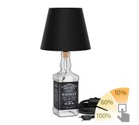 Lampada da tavolo FLAKO cavo tessile nero paralume nero incl. 3 livelli E27 LED [EEK: D]