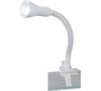 Lampada da tavolo Flexo Spot flessibile con pinza Trio bianca H 30 cm Bianco