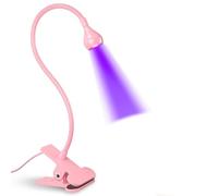 Lampada da tavolo for unghie, flessibile a 360°, ricaricabile, for asciugare lo smalto, lampada UV LED portatile for manicure e strumenti for nail art(Pink)