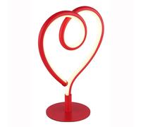 Lampada da Tavolo Forma Cuore Lampadario Camera Letto Rosso Opale LED H 23,5 CM