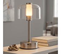Lampada Da Tavolo Globo Pilz LED USB Touch Dimmer 25 cm Argento [EEK: G]