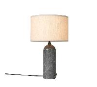 Gubi Gravity Lampada da tavolo, paralume lino/piede marmo grigio - 49 cm