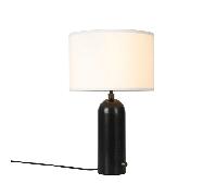 GUBI Gravity Lampada Da Tavolo in Acciaio Brunito E Paralume Bianco Piccolo