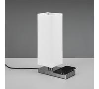 LAMPADA DA TAVOLO HALEY BIANCA E CROMO CON RICARICA INDUTTIVA PER CELLULARE