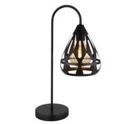 Lampada da tavolo Hassan 28x17x48 cm metallo nero satinato Nero
