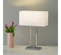 Lampada da tavolo Helestra Enna 2, altezza 53 cm, E14, bianco, tessuto Helestra