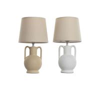 Lampada da tavolo Home ESPRIT Bianco Beige Ceramica 50 W 220 V [2 Unità]
