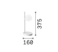 Lampada da tavolo IDEAL LUX Binomio, bianca, altezza 38 cm, metallo IDEAL LUX