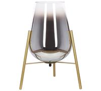 Lampada da tavolo in acciaio e vetro color oro 44 cm Mena