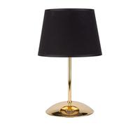 Lampada Da Tavolo In Acciaio Tessuto Oro Nero E27 Elegante Stilosa Antiglaring