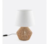 Lampada da tavolo in canapa e lino, Yaku Beige TU