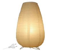 Lampada da tavolo in carta di riso, lampada da tavolo bianca, lampada da comodino, lampada da tavolo, paralume con attacco E14, interruttore e lampadina, lampada a sospensione rotonda, 1,8 m, cavo H