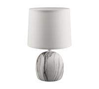 Lampada Da Tavolo In Ceramica E Tessuto 25,5 Cm Grigio Bianco E14
