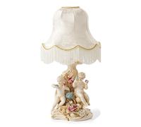 Lampada da tavolo in con angeli porcellana di Capodimonte con oro abatjour nuovo
