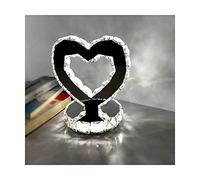 Lampada da Tavolo in Cristallo, Lampada da comodino Forma di Cuore 20W Luce Bianca 6000K Lampade Decorative Moderno LED per Camera da Letto Soggiorno Sala Study Lettura Ufficio