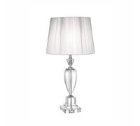 Lampada da tavolo in Cristallo taglio diamante diametro 13x13xh 72 cm con paralume 38x38 cm trasparente